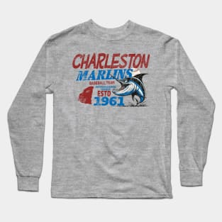 Defunct Charleston Marlins Baseball Team 1961 Distressed Long Sleeve T-Shirt